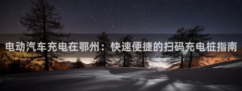 威廉国际app：电动汽车充电在鄂州：快速便捷的扫码充电桩指南