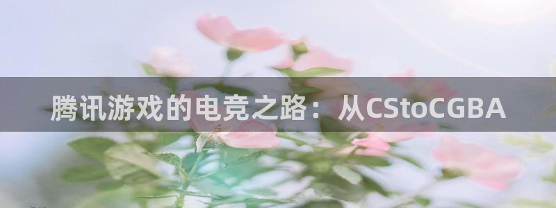 易游电竞官网：腾讯游戏的电竞之路：从CStoCGBA